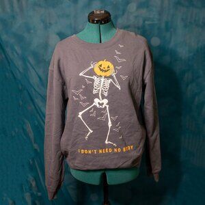 CLEARANCE Wound Up Halloween Skeleton Pumpkins Sweatshirt Size M 7-9